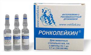 Ронколейкин для кошек и собак: инструкция по применению